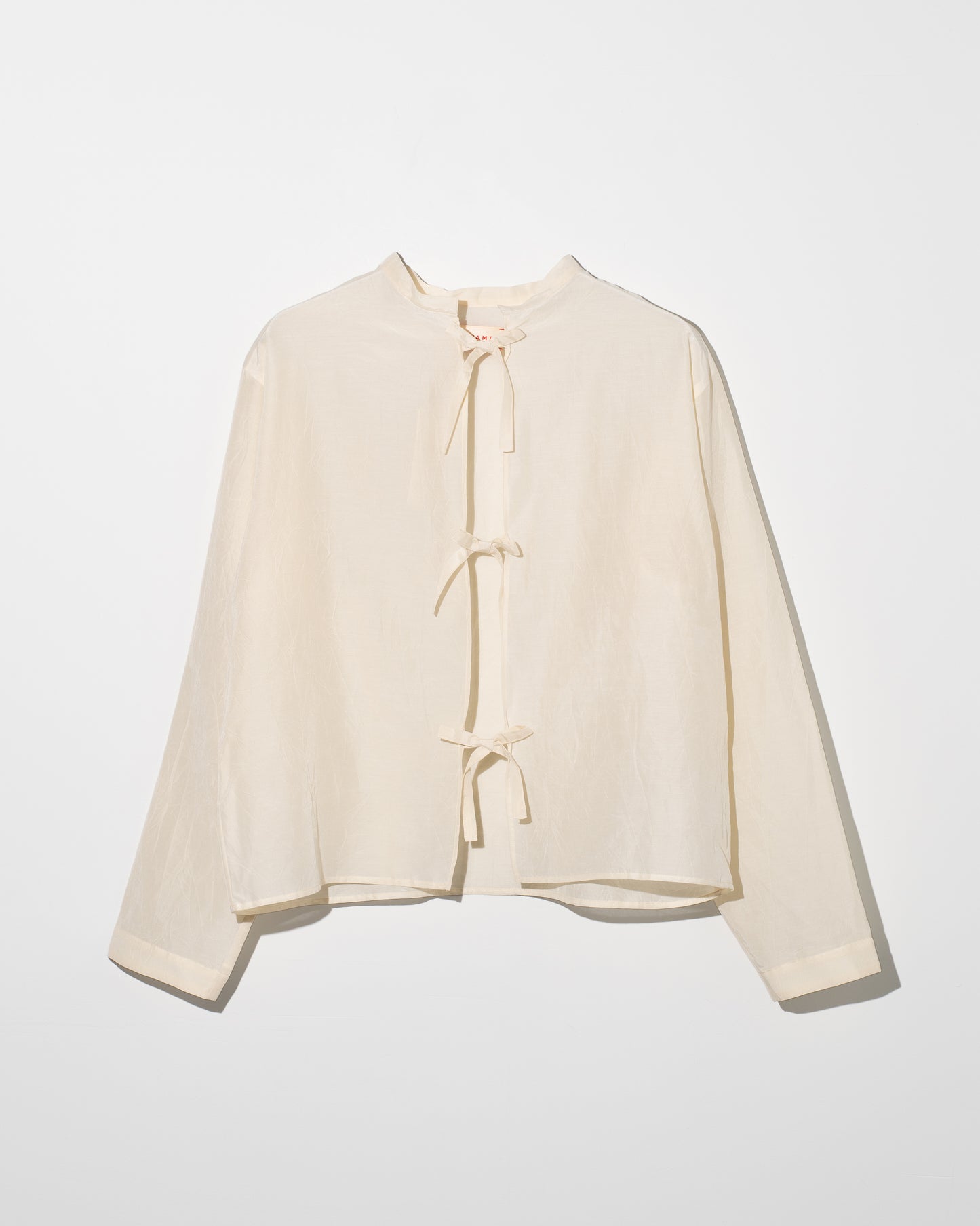 COTTON SILK BLOUSE JACKET - CREAM