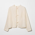 COTTON SILK BLOUSE JACKET - CREAM