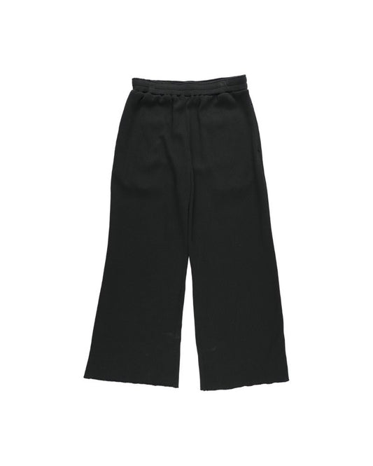 18G GARMENT DYE WAFFLE PANTS - BLACK