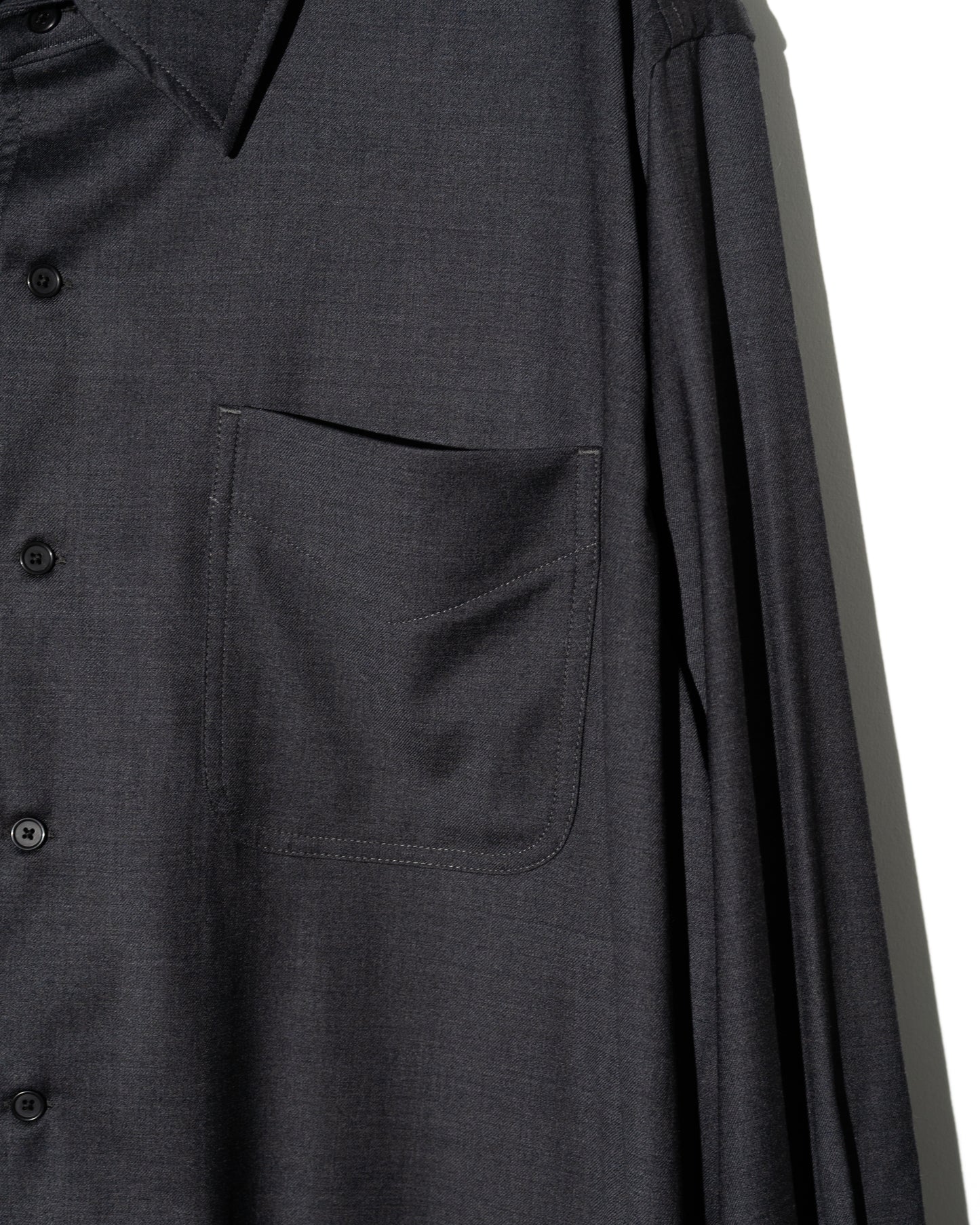 WOOL SILK CHORE JACKET - CHARCOAL GRAY