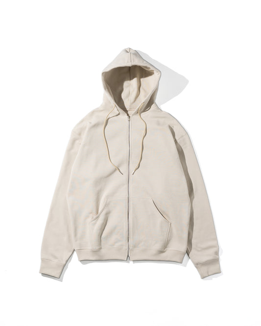 COTTON ZIP UP HOODIE - IVORY