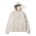 COTTON ZIP UP HOODIE - IVORY