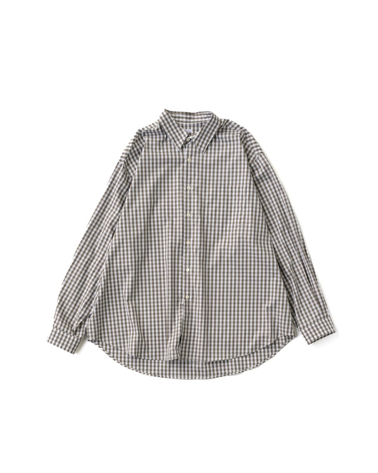 NEW GINGHAM STANDARD SHIRT - OLIVE