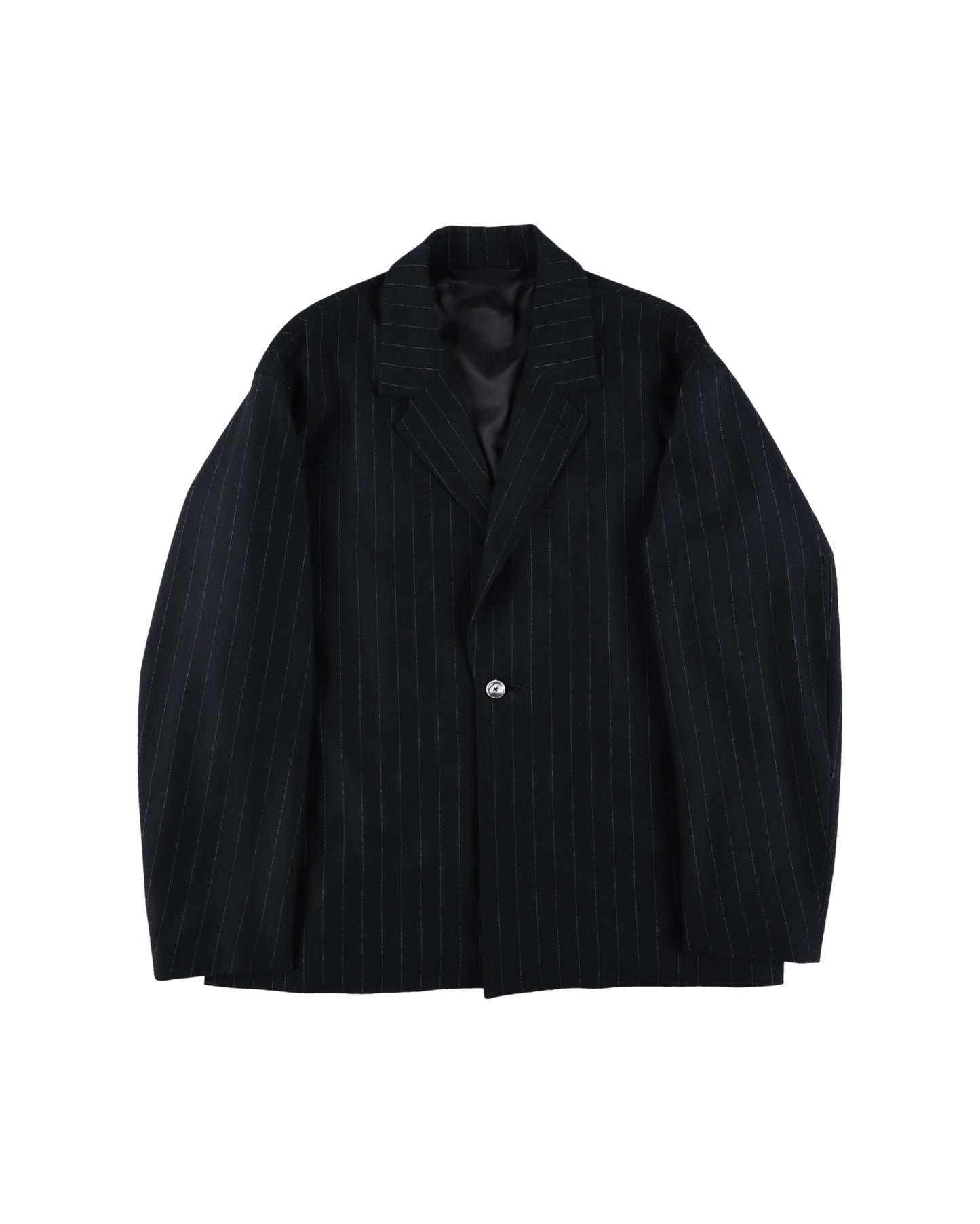 36G WOOL STRIPE 1B JACKET - BLACK SP