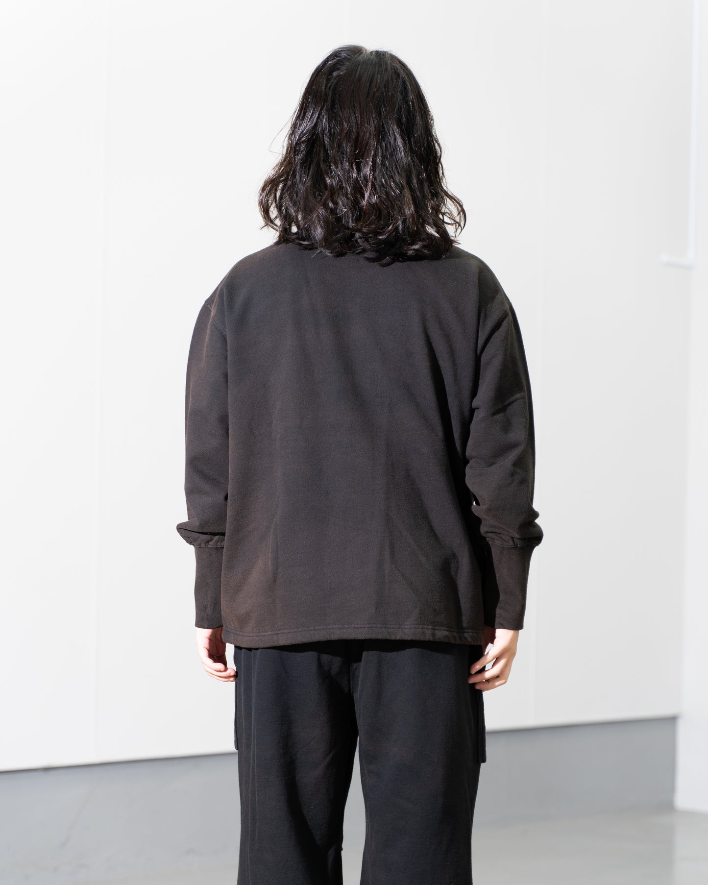 REIMAGINED NEWBOY FLEECE-LINED SWEATSHIRT - BLEACHED BLACK