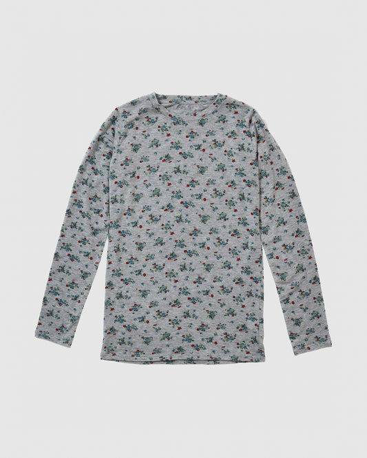 FEEL GOOD LONGSLEEVE (FLOWER) - GREY