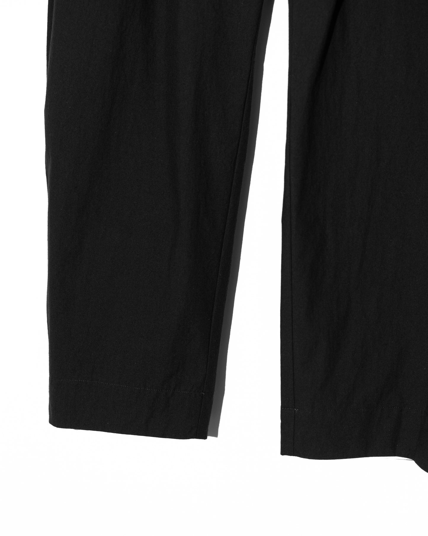 COTTON BROAD BARREL TROUSERS - BLACK