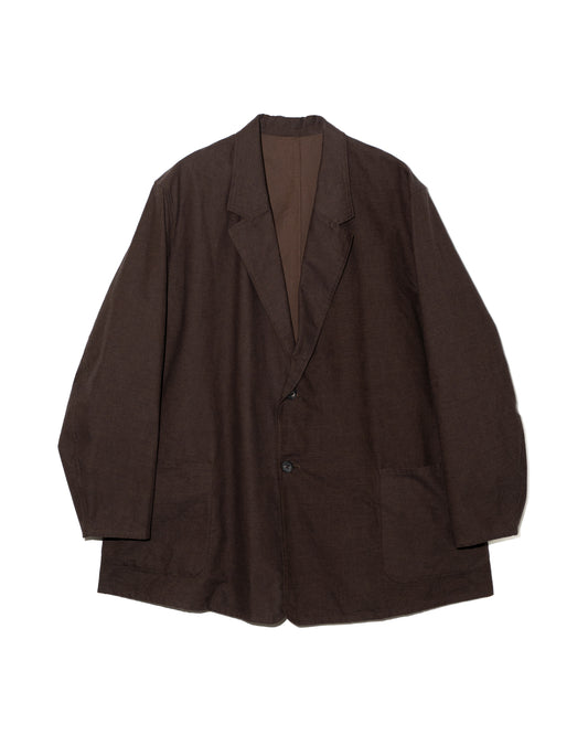 BRUSHED COTTON JACKET - BROWN