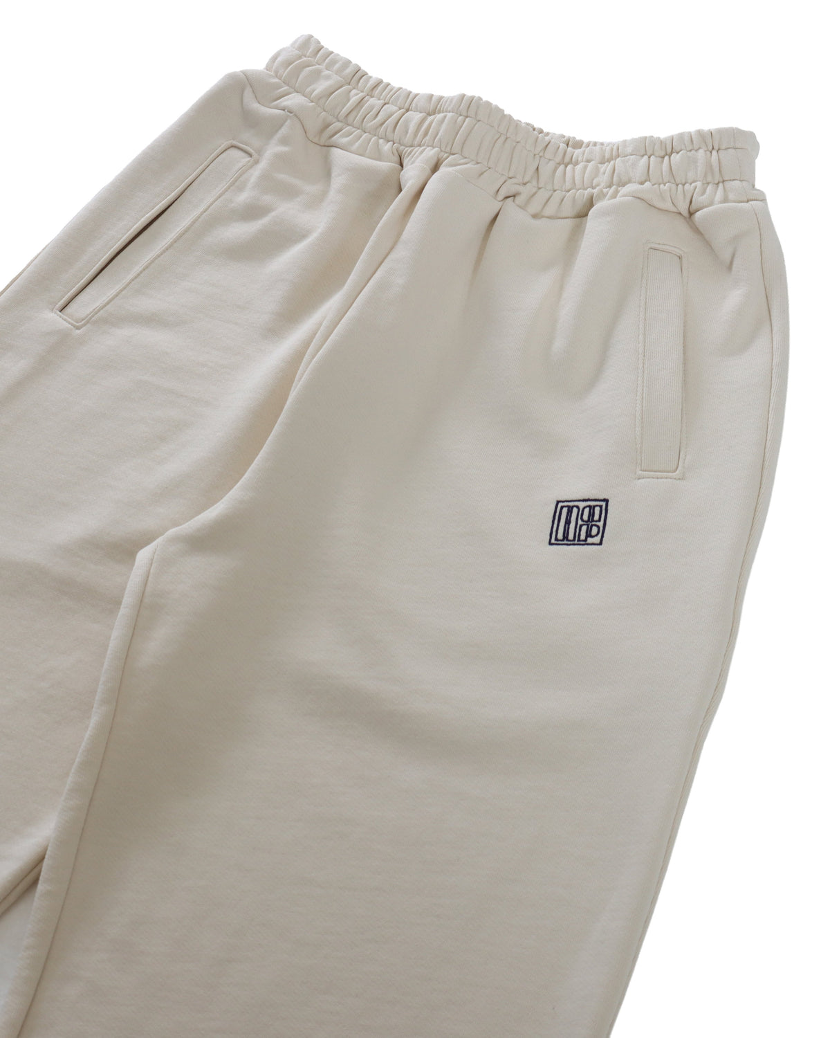 SQUARE LOGO SWEAT PANTS - ECRU