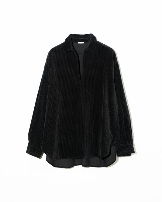CORDUROY SKIPPER SHIRTS - BLACK