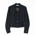 SHEER STRIPE SHIRT - NAVY