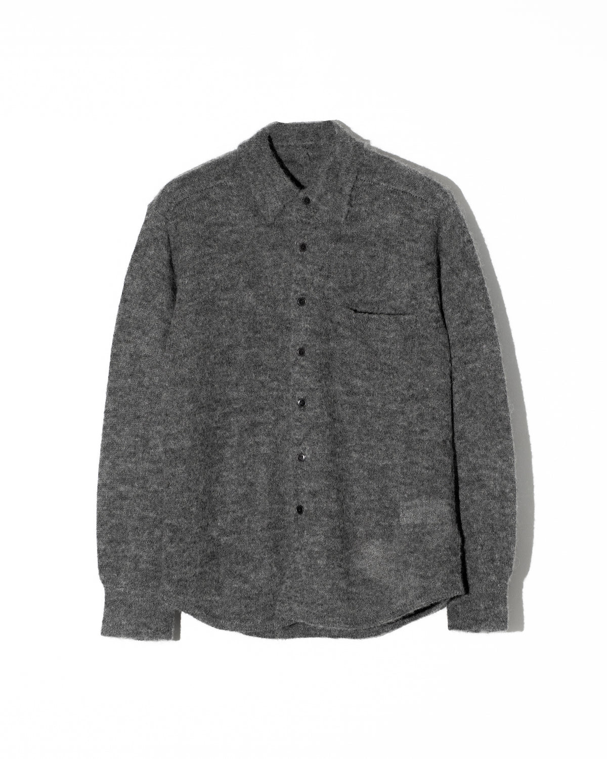 MOHAIR KNIT SHIRT - CHARCOAL