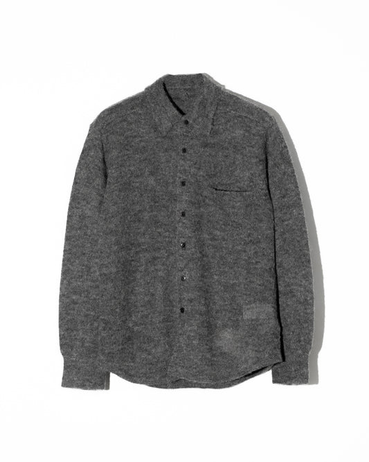 MOHAIR KNIT SHIRT - CHARCOAL