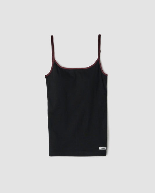 COTTON BICOLOR CAMISOLE - BLACK