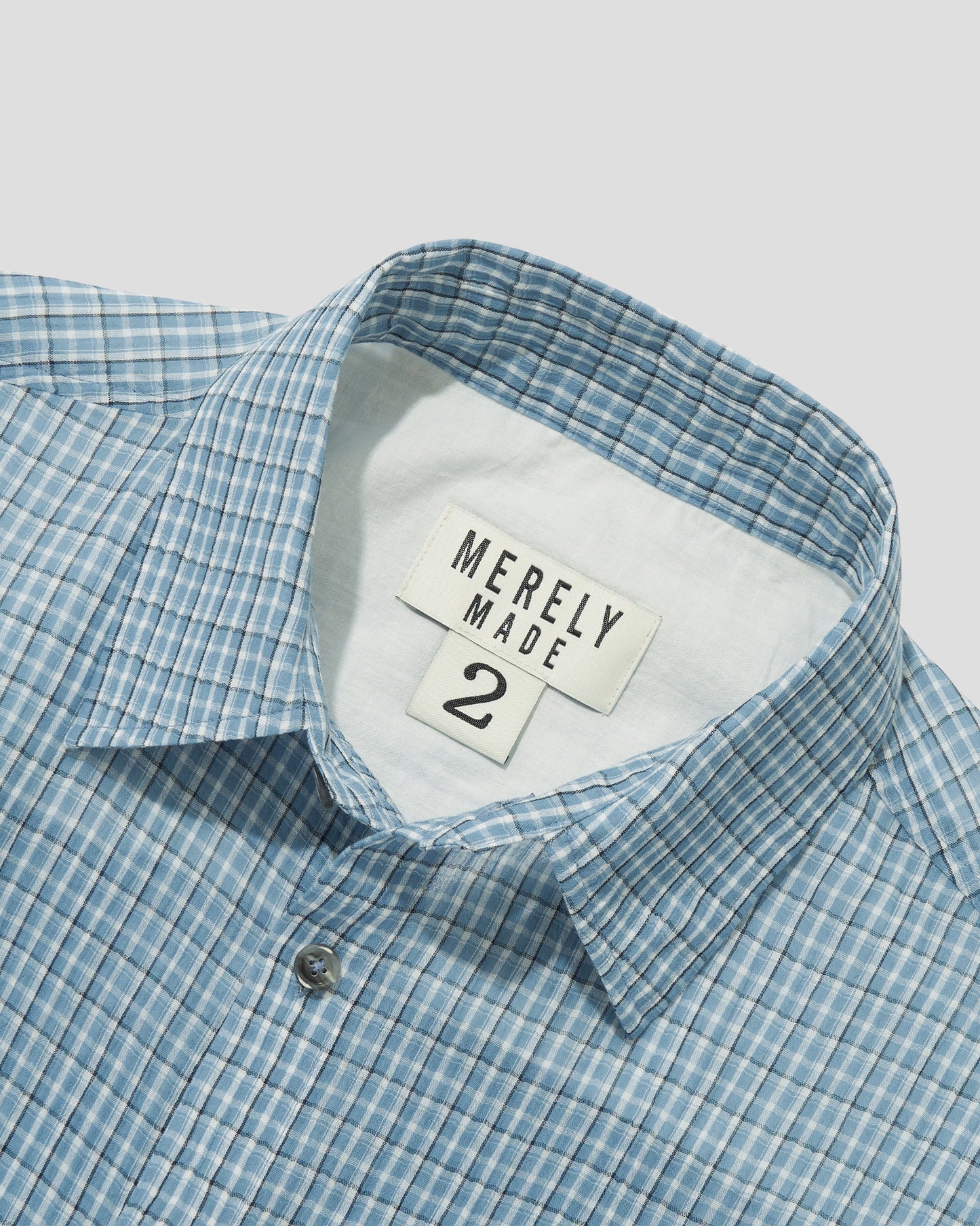 RONACHECK WRINKLE OVERSIZED SHIRTS - LIGHT SKY BLUE