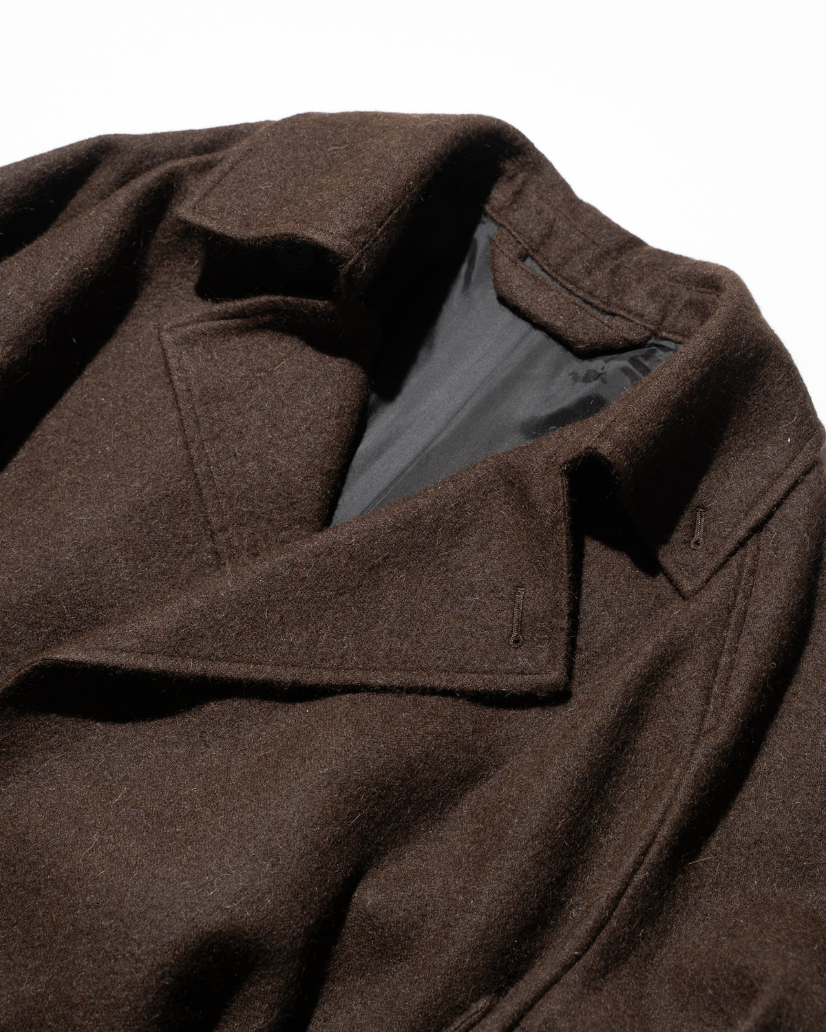 ALPACA OVERSIZE COAT - DEEP BROWN