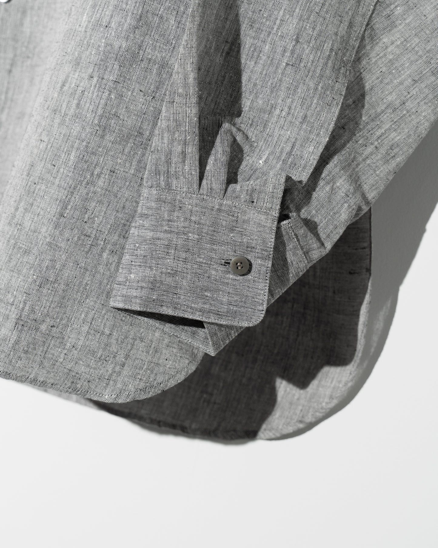 KHADIxLINEN REGULAR COLLER SHIRT - GRAY