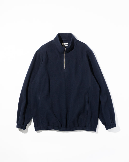 BRUSHED WOOL PULLOVER - NAVY