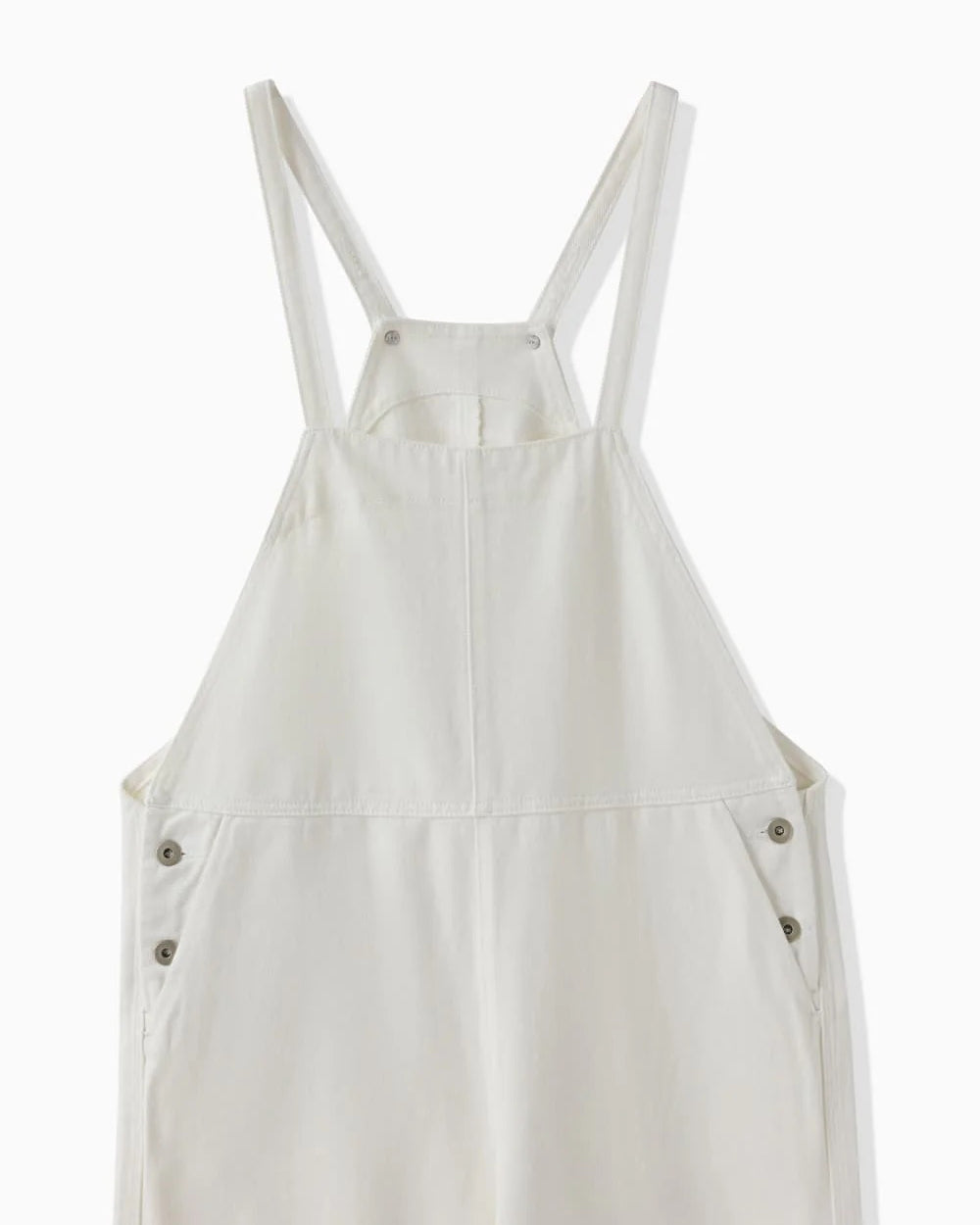 WHITE DENIM SALOPETTE - WHITE