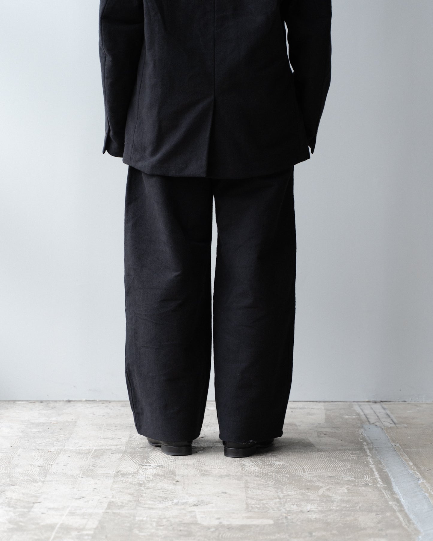 MOLESKIN WIDE PANTS - BLACK