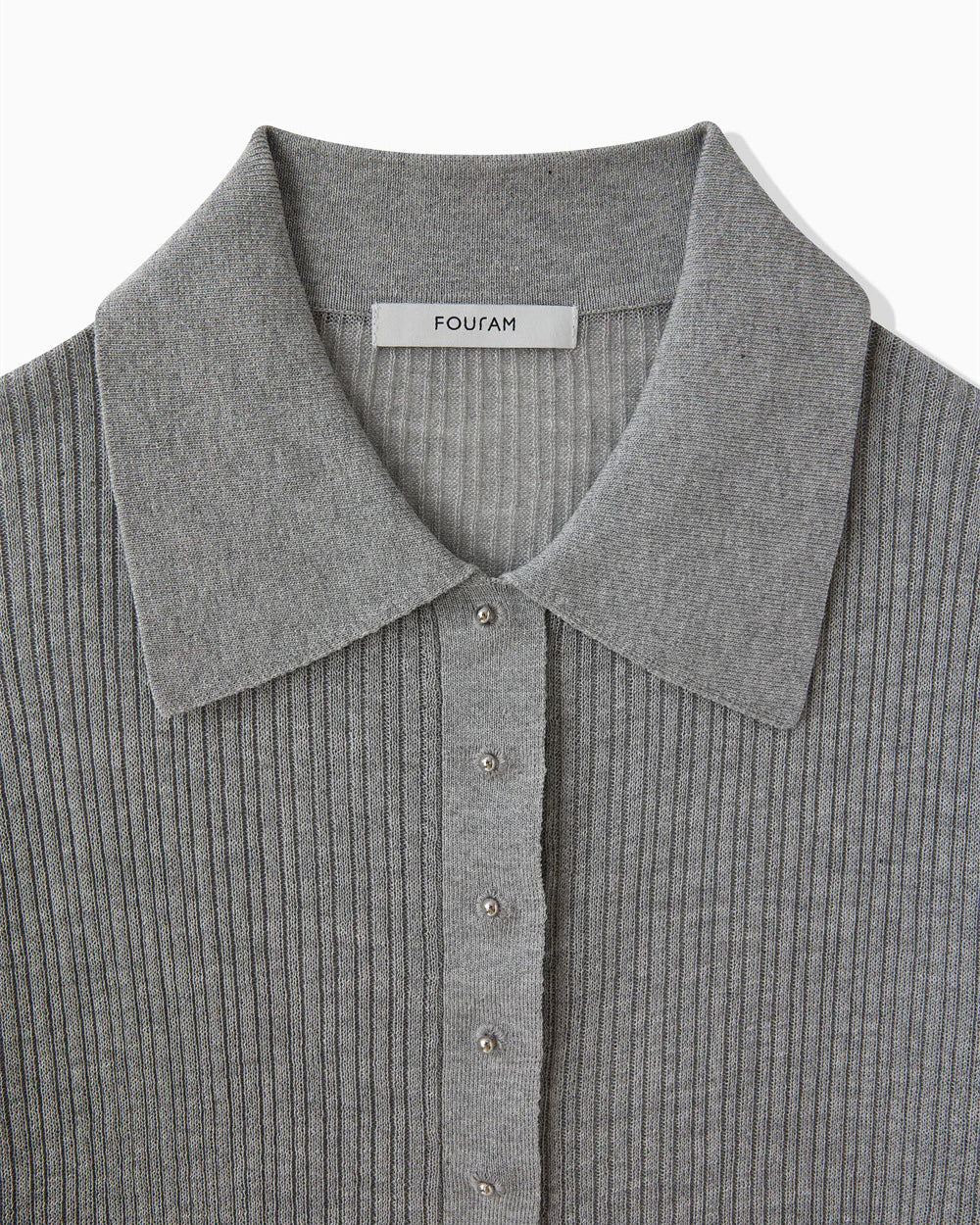 KNIT POLO SHIRT - GRAY