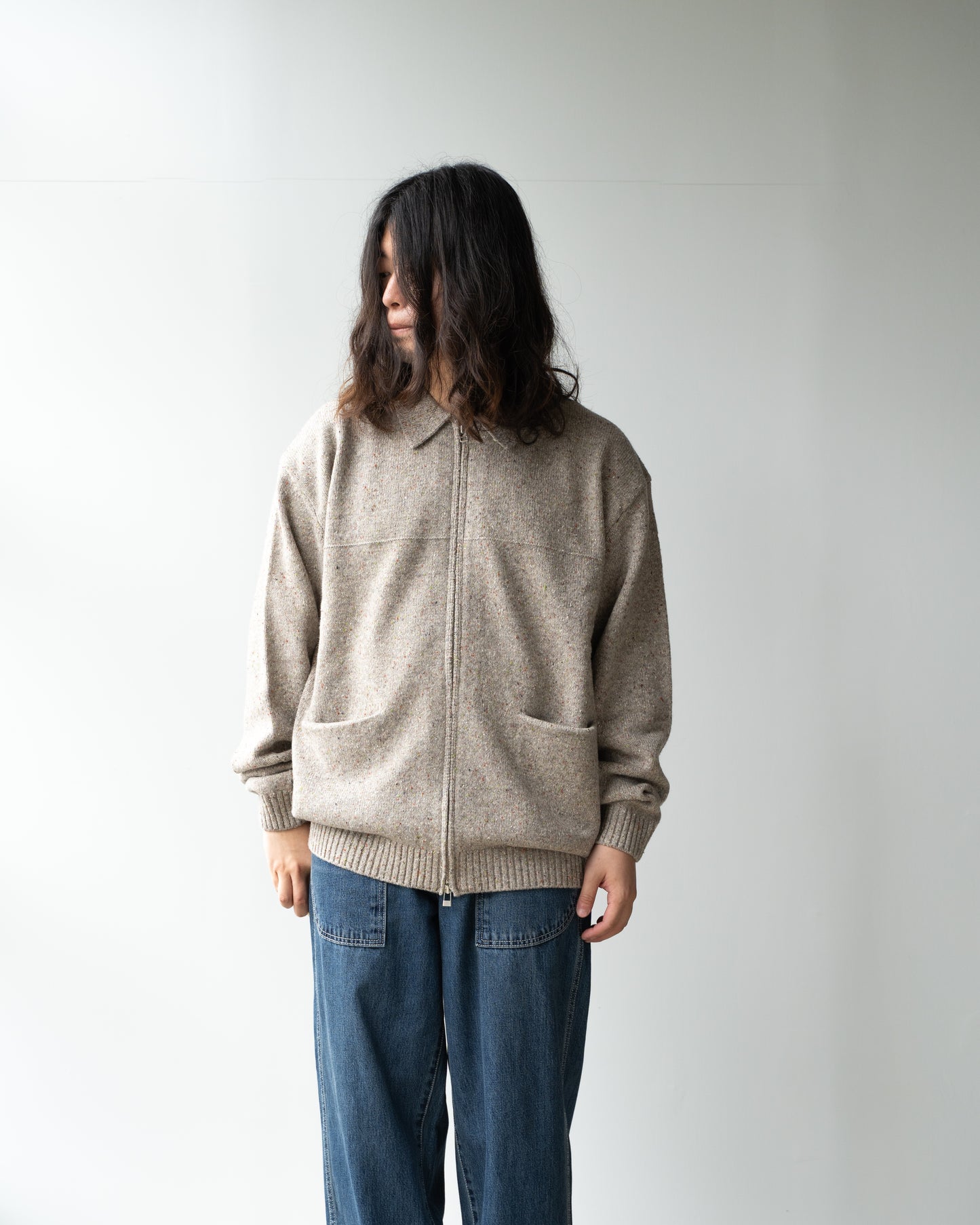 GARDENER COLLAR NECK CARDIGAN - PEANUT