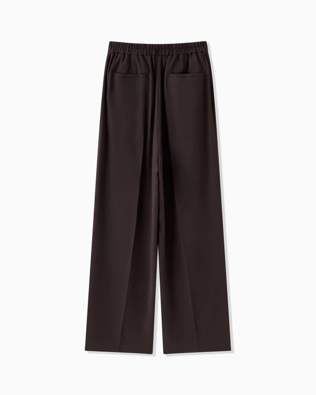 BACK SATIN 2TACK PANTS - BROWN