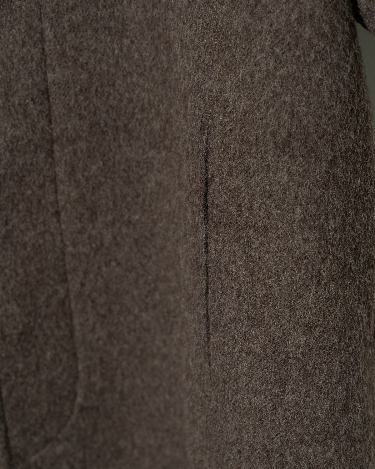 SINGLE BREASTED WOOL COAT - BROWN