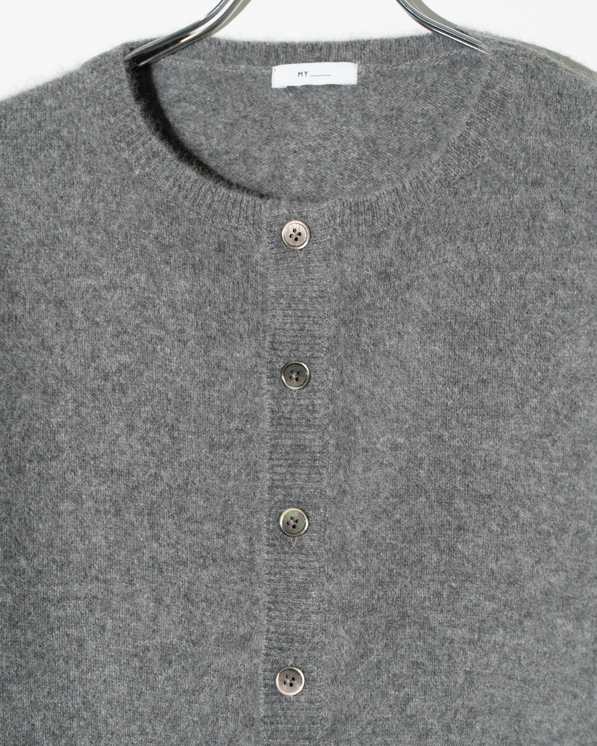 FOX WOOL KNIT CARDIGAN - GRAY
