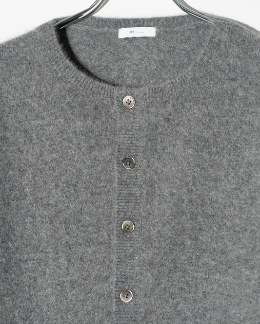 FOX WOOL KNIT CARDIGAN - GRAY
