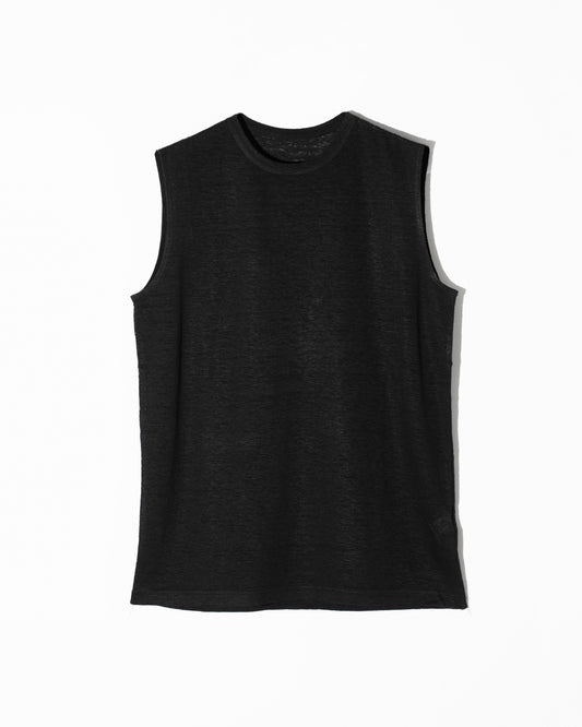BOXY JERSEY TANK - BLACK