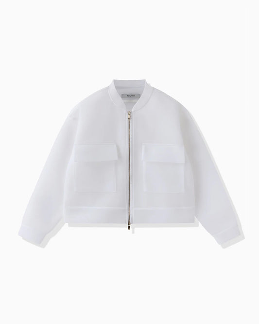 DOUBLE-KNIT JACKET - WHITE