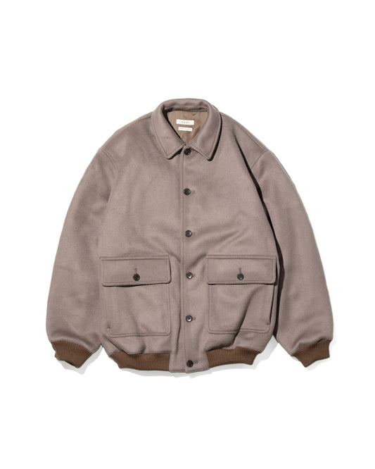 WOOL MELTON BASIC BLOUSON - GRAY