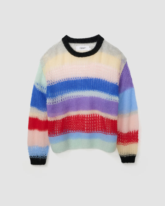 MOHAIR RANDOM BORDER CREW KNIT - RANDOM BORDER