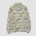 FLOWER JACQUARD OPEN COLLAR SHIRT - WHITE
