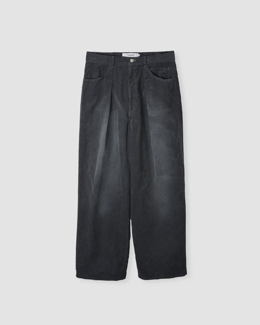 8W COTTON CORDUROY TUCK 5 POCKT PANTS - GRAY