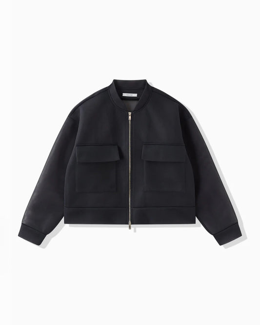 DOUBLE-KNIT JACKET - CHARCOAL
