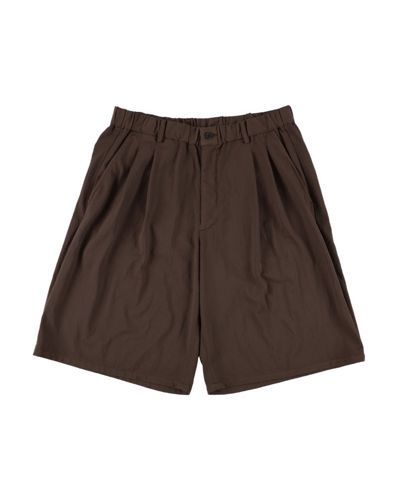 36G NYLON TUCK EASY SHORTS - BROWN DYE