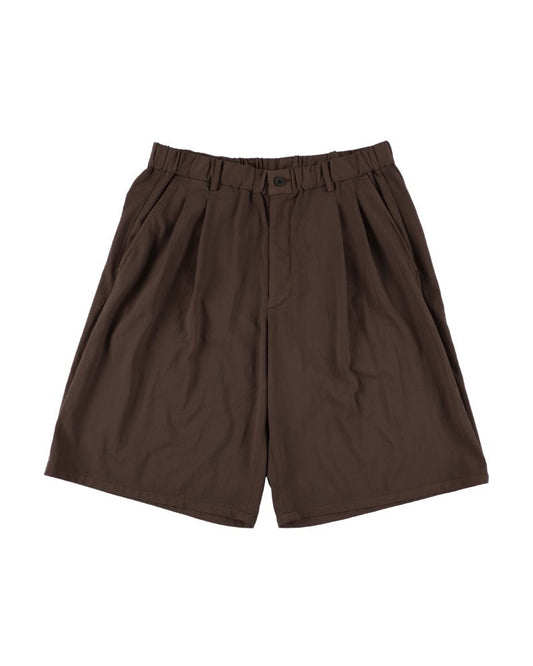 36G NYLON TUCK EASY SHORTS - BROWN DYE
