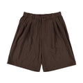 36G NYLON TUCK EASY SHORTS - BROWN DYE