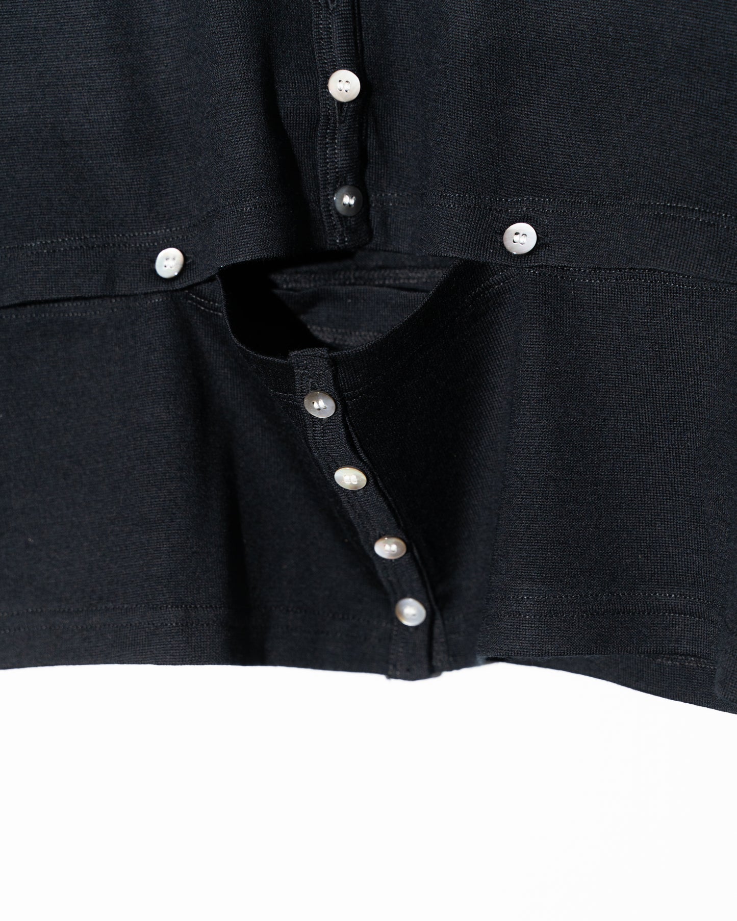 WOOL JERSEY DETACHABLE CARDIGAN - BLACK