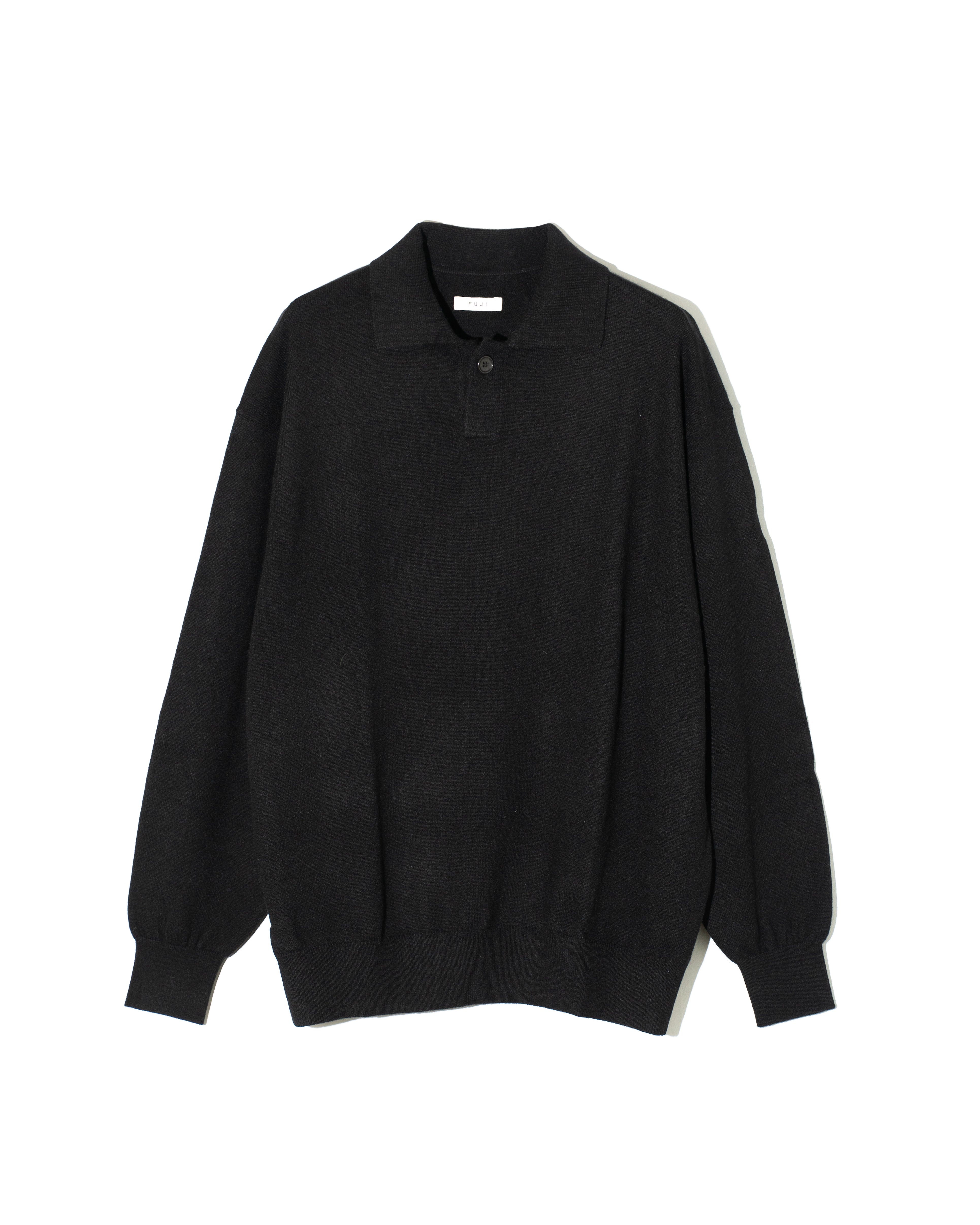 み*ぷ様 origami 着用TYPESHADE　ブラックPOLO サイズ1 FUJI (フジ) CASHMERE KNIT POLO BLACK | HAKU 公式通販