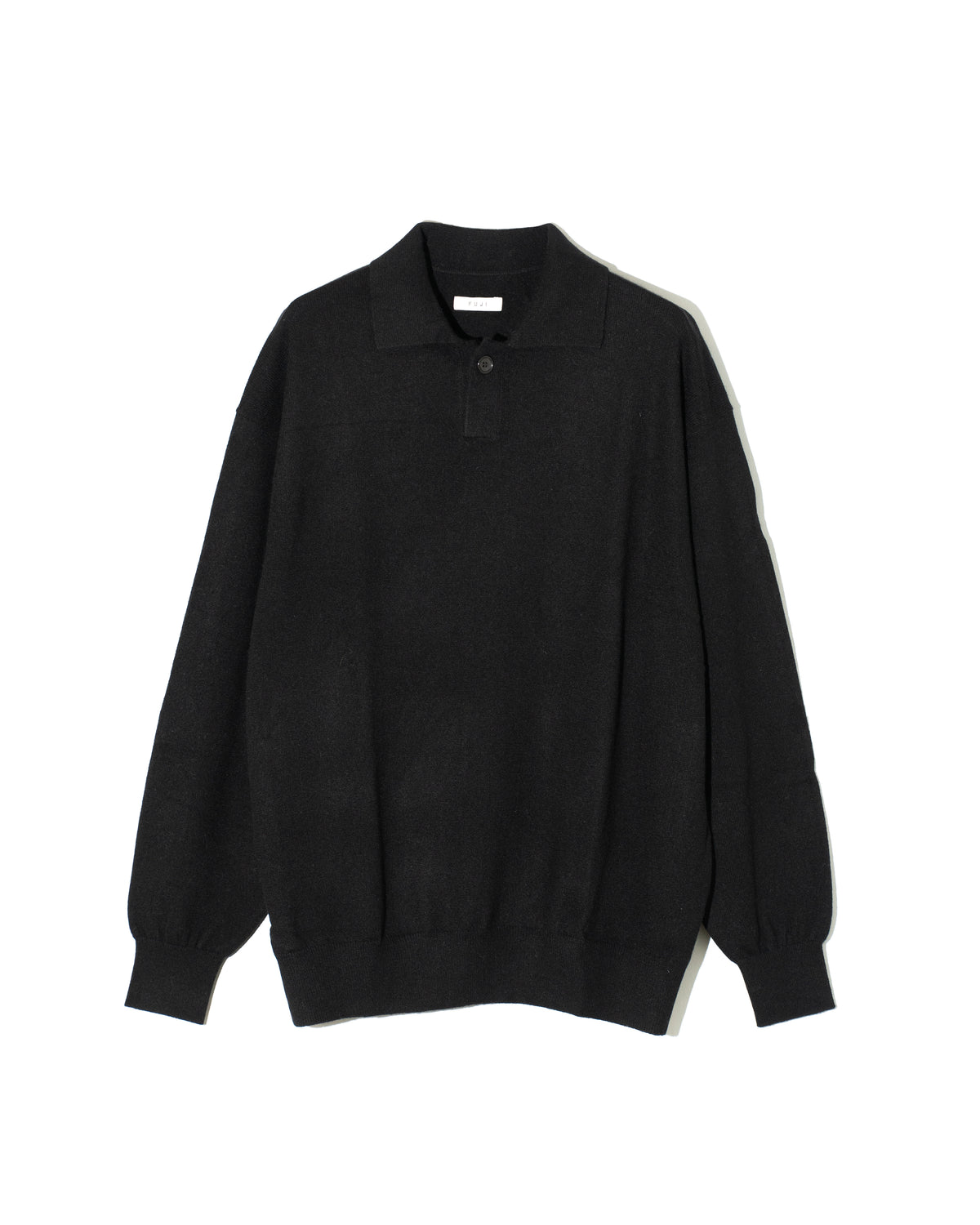 CASHMERE KNIT POLO - BLACK