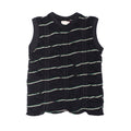 TUCKED JACQUARD BORDER SLEEVELESS - BLACK