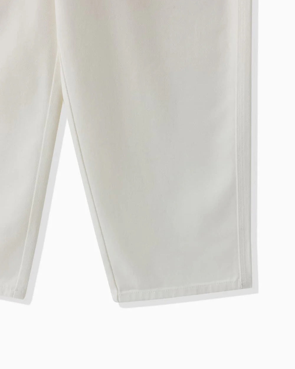 WHITE DENIM SALOPETTE - WHITE