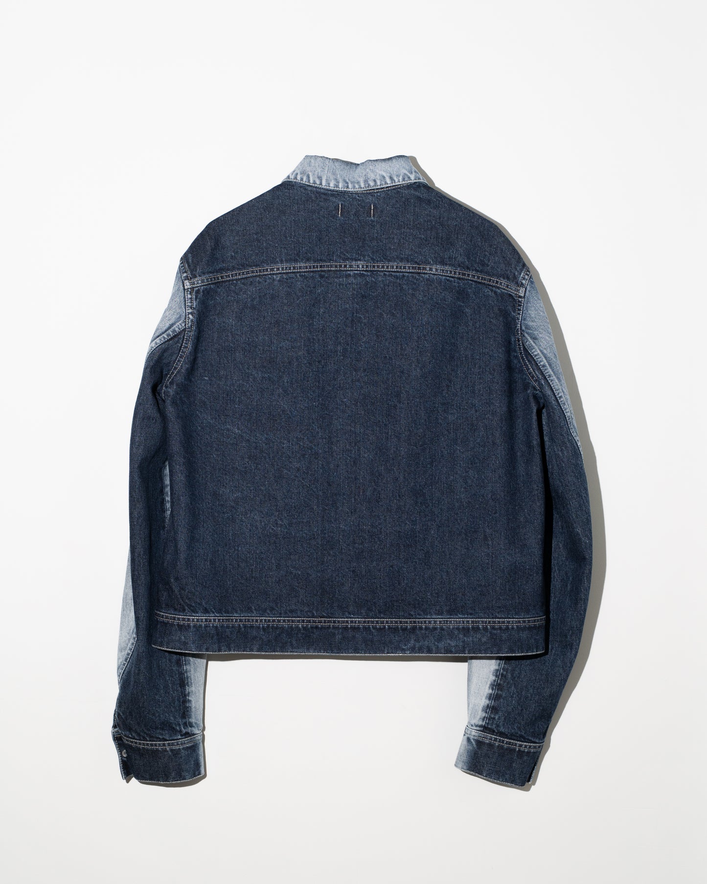 TWO-TONE DENIM BLOUSON - SAX BLUE