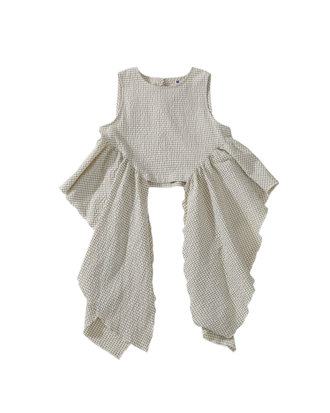 GATHER SIDE BLOUSE - BEIGE