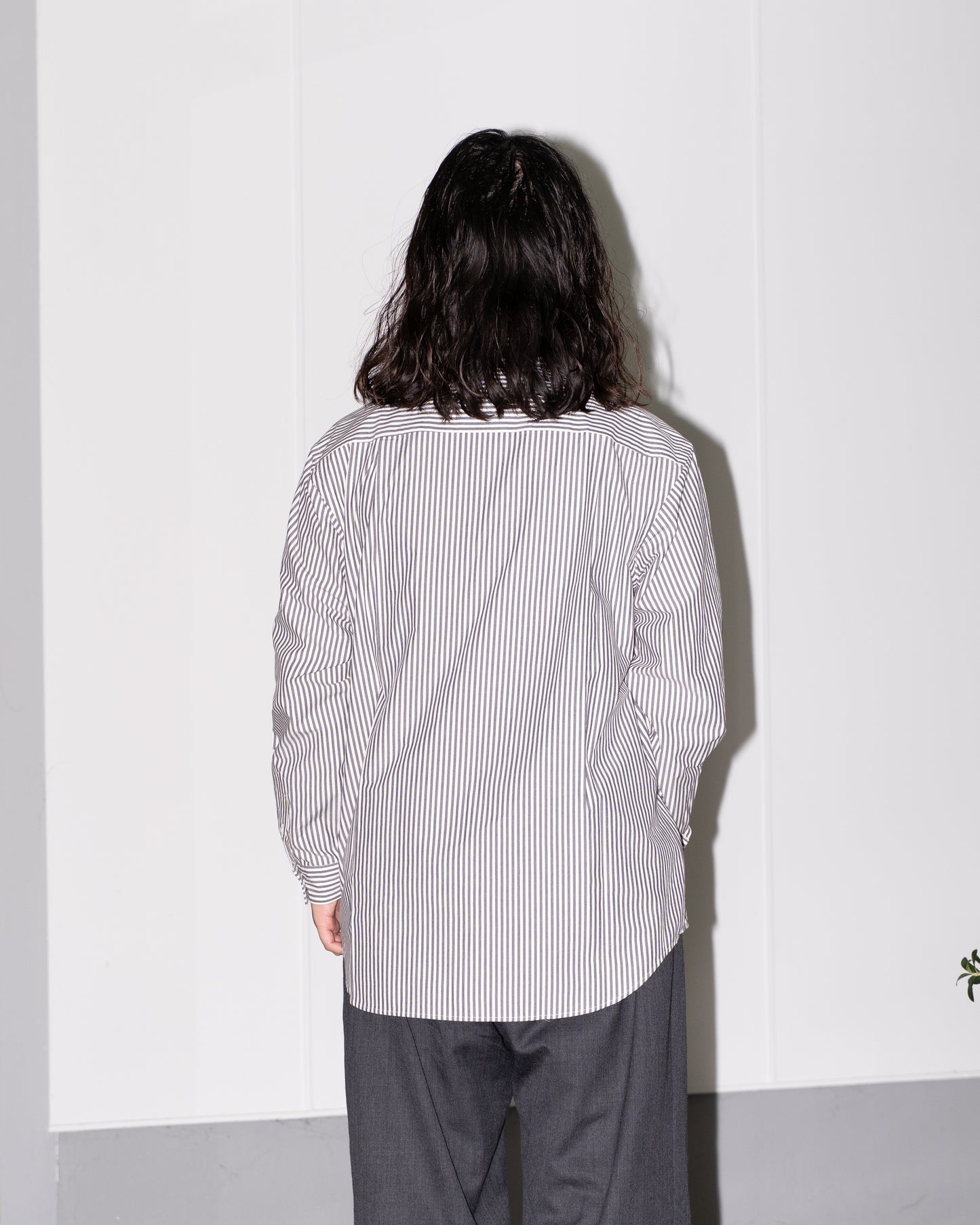 COTTON STRIPE SHIRT - NAVY