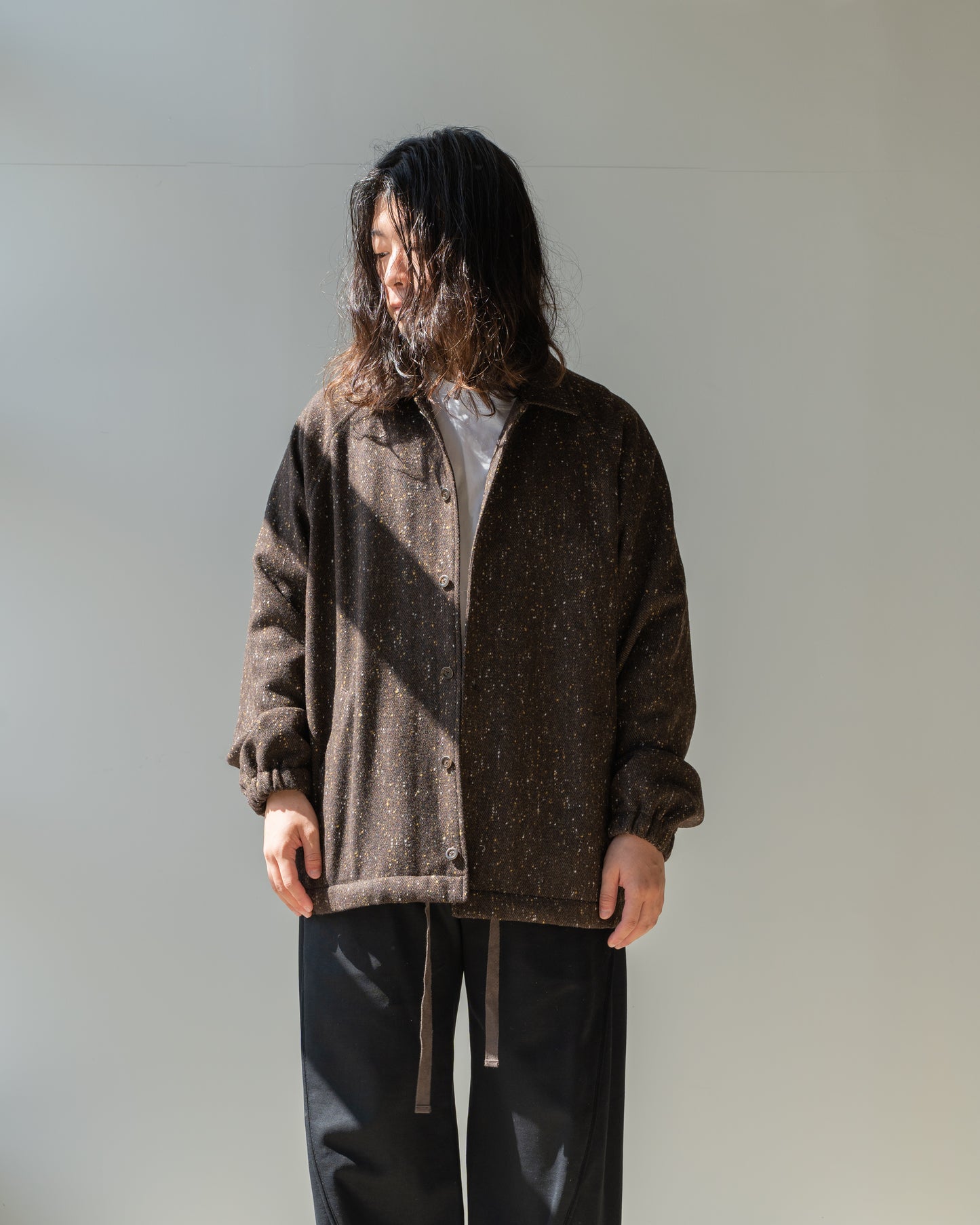 COLOR NAP TWEED COACH JACKET - NAP BROWN