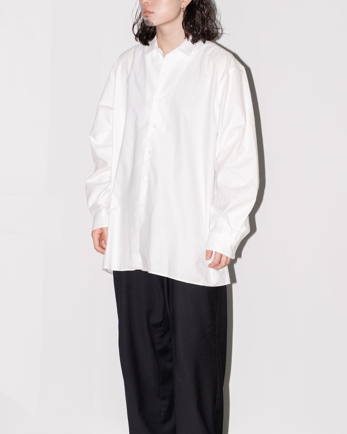 BRUSHED COTTON SHIRT - WHITE